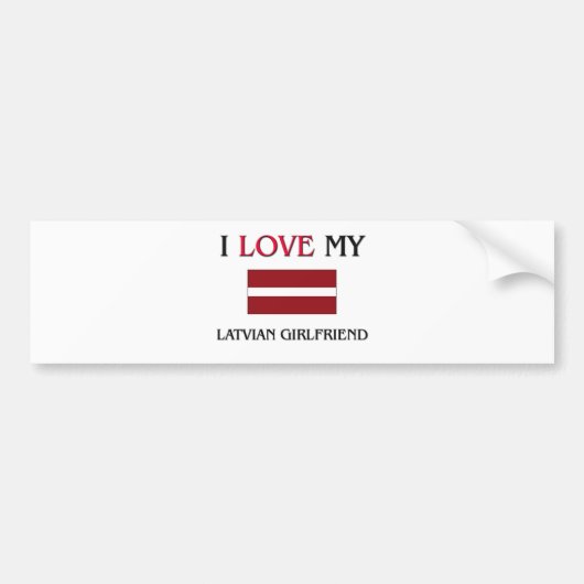 Ik hou van mijn Letse Vriendin Bumpersticker (Voorkant)