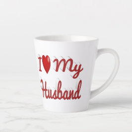 Ik hou van mijn leuke rode tekst latte mok