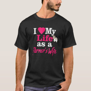 Ik hou van mijn leven als boerin leuk varken koe t-shirt