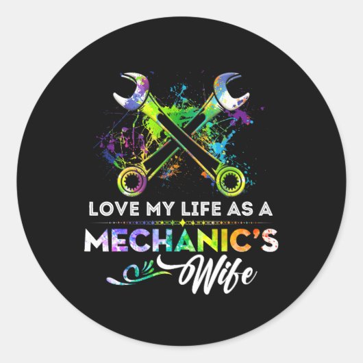 Ik hou van mijn leven als een Mechanische vrouw Ronde Sticker (Voorkant)