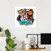 "Ik hou van mijn leven" basketbal poster (Thuiskantoor)