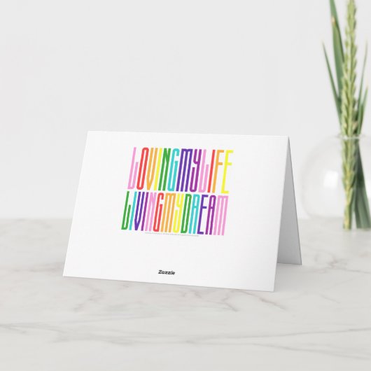 Ik hou van mijn leven en leef mijn droomkleurige r kaart (Achterkant)