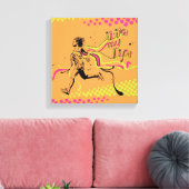 "Ik hou van mijn leven" hardloopdoek Canvas Afdruk (Insitu (Woonkamer))