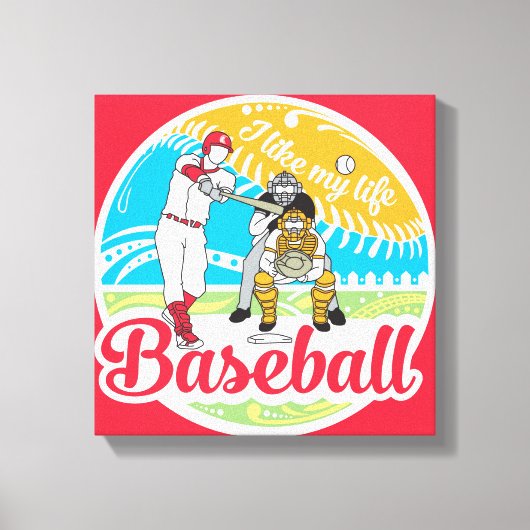 "Ik hou van MIJN leven" honkbal canvas Afdruk (Voorkant)