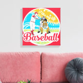 "Ik hou van MIJN leven" honkbal canvas Afdruk (Insitu (Woonkamer))
