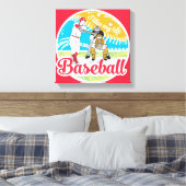 "Ik hou van MIJN leven" honkbal canvas Afdruk (Insitu (Slaapkamer))