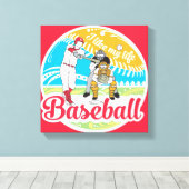 "Ik hou van MIJN leven" honkbal canvas Afdruk (Insitu (Houten vloer))