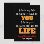 Ik hou van mijn leven omdat het me jou Valentijn g Feestdagenkaart (Voorkant / Achterkant)