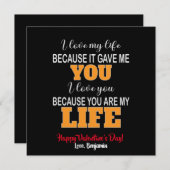 Ik hou van mijn leven omdat het mij is dat jij Val Bedankkaart (Voorkant / Achterkant)