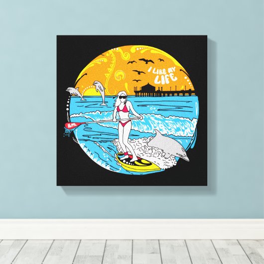 "Ik hou van MIJN leven" Paddle Board CANVAS (Insitu (Houten vloer))