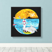 "Ik hou van MIJN leven" Paddle Board CANVAS Afdruk (Insitu (Houten vloer))