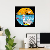 "Ik hou van mijn leven"-peddel die instapt Poster (Thuiskantoor)