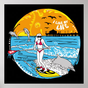 "Ik hou van mijn leven"-peddel die instapt Poster