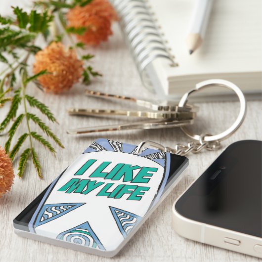 "Ik hou van mijn leven" sleutelhanger (Voorkant Rechts)