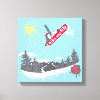 "Ik hou van mijn leven" snowboarden canvas Afdruk