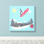 "Ik hou van mijn leven" snowboarden canvas Afdruk (Insitu (Houten vloer))