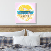 "Ik hou van mijn leven" surf doek meisje Canvas Afdruk (Insitu (Slaapkamer))