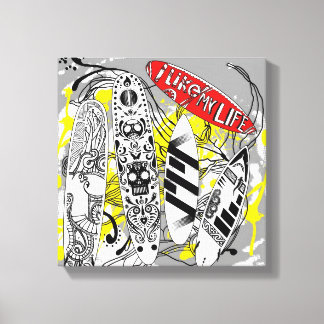 "Ik hou van mijn leven" surfdoek Canvas Afdruk