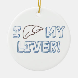 Ik hou van mijn lever keramisch ornament