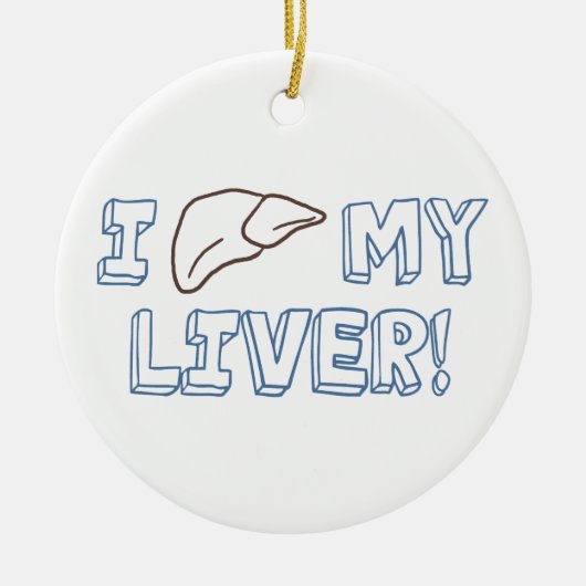 Ik hou van mijn lever keramisch ornament (Voorkant)