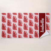 Ik hou van mijn lever - Schattigee lachende lever Strandlaken (Voorkant)