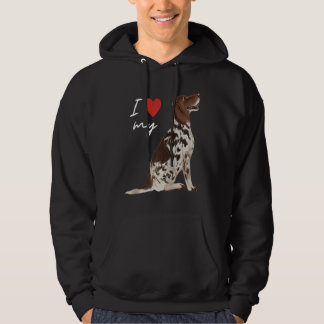 Ik hou van mijn lever & witte Engelse Pointer hond Hoodie