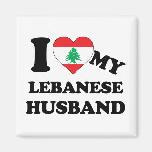 Ik hou van mijn Libanese echtgenoot T Shirt Magneet