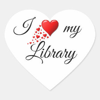 Ik hou van mijn Library Heart sticker