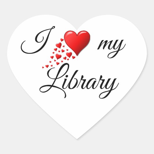 Ik hou van mijn Library Heart sticker (Voorkant)