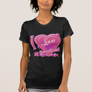 Ik hou van mijn liefje, roze/paars, hart t-shirt