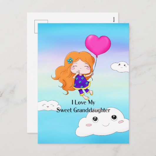 Ik hou van mijn lieve kleindochter... knuffels en  feestdagenkaart (Voorkant / Achterkant)