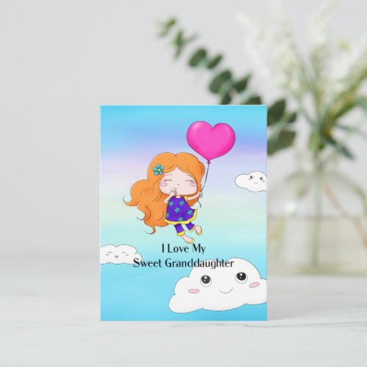 Ik hou van mijn lieve kleindochter...knuffels en k feestdagenkaart (Staand voorkant)