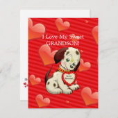Ik hou van mijn lieve kleinzoon...Valentijnswensen Feestdagenkaart (Voorkant / Achterkant)