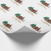 Ik hou van mijn Logcabine Cadeaupapier (Hoek)