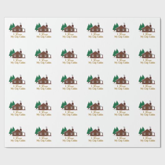 Ik hou van mijn Logcabine Cadeaupapier (Vlak)