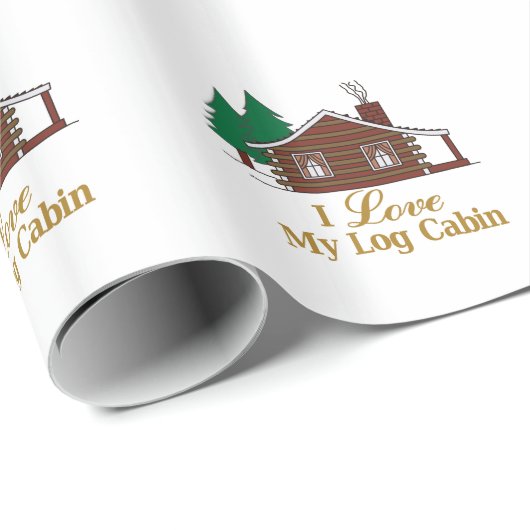 Ik hou van mijn Logcabine Cadeaupapier (Rol Hoek)