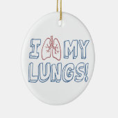 Ik hou van mijn longen keramisch ornament (Rechts)
