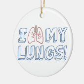 Ik hou van mijn longen keramisch ornament (Links)