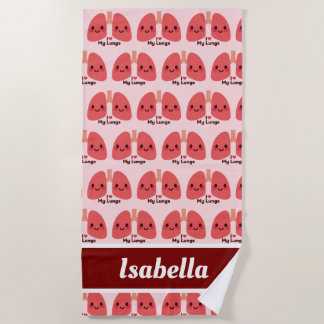 Ik hou van mijn longen - Schattigee lachende longe Strandlaken