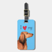 Ik hou van mijn Longhaire Dachshund Bagagelabel (Voorkant verticaal)
