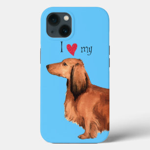Ik hou van mijn Longhaire Dachshund Case-Mate iPhone Case