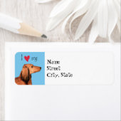 Ik hou van mijn Longhaire Dachshund Etiket (Insitu)