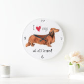 Ik hou van mijn Longhaire Dachshund Grote Klok (Huis)
