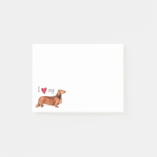 Ik hou van mijn Longhaire Dachshund Post-it® Notes (Voorkant)