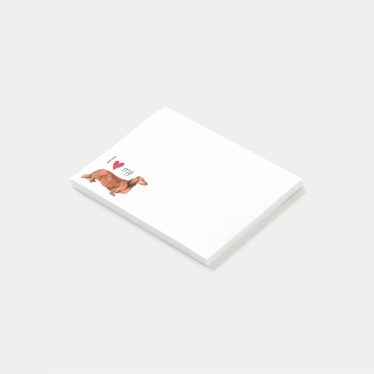 Ik hou van mijn Longhaire Dachshund Post-it® Notes (Schuin)