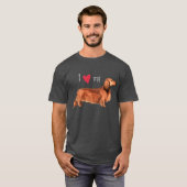 Ik hou van mijn Longhaire Dachshund T-shirt (Voorkant volledig)