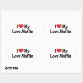 Ik hou van mijn Love Muffin Ovale Sticker (Vel)