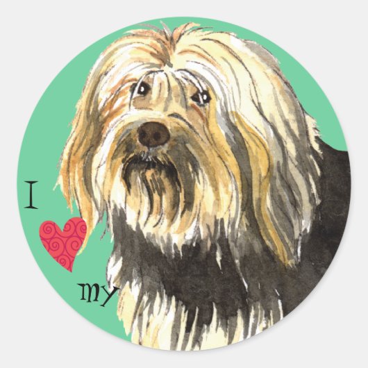 Ik hou van mijn Lowchen Ronde Sticker (Voorkant)