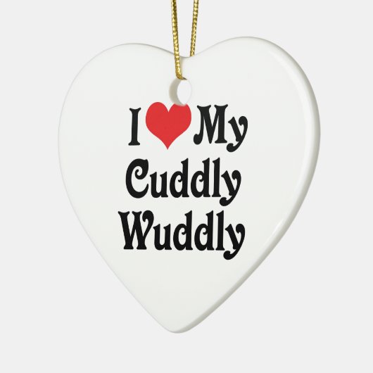 Ik hou van mijn luidop keramisch ornament (Links)