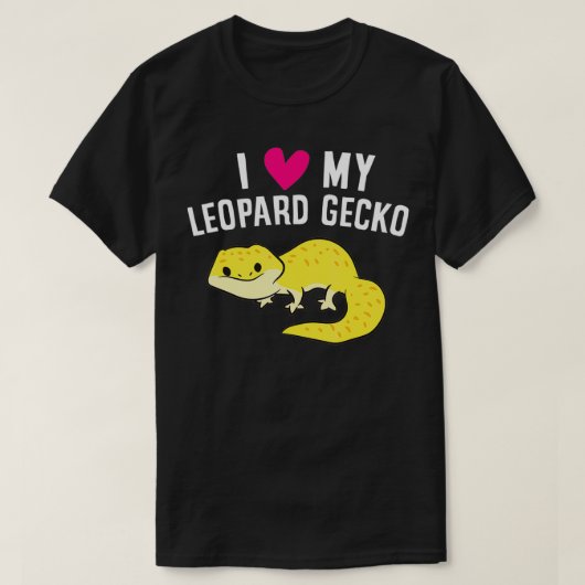 Ik hou van mijn luipaard Gecko Cute Leopard Lizard T-shirt (Design voorkant)